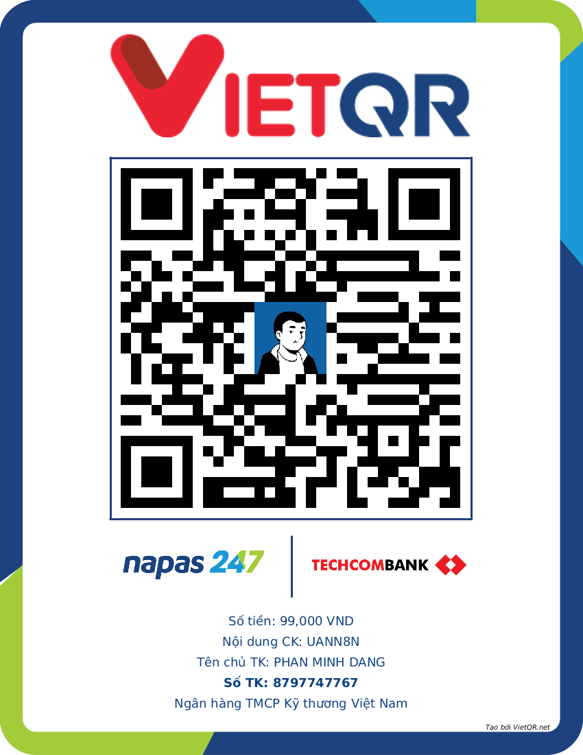 Mã QR Thanh toán Techcombank PHAN MINH ĐẴNG 99.000đ